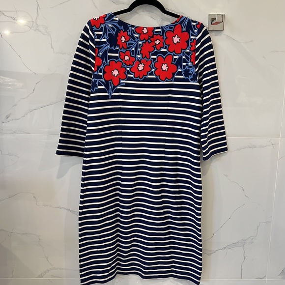 Talbots Stripes and Flowers Shift Dress - Size Medium - Picture 5 of 8